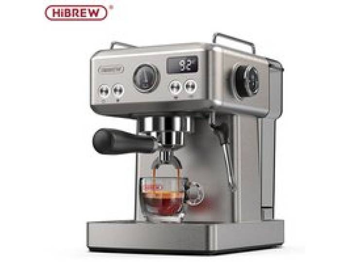 HiBREW Machine à Café Espresso Semi-Automatique 20 Bar 58mm Réglable en Température 5-10 Tasses H10A
