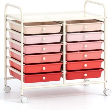 12-Drawer Rolling Storage Cart Mobile Utility Cart on Wheels