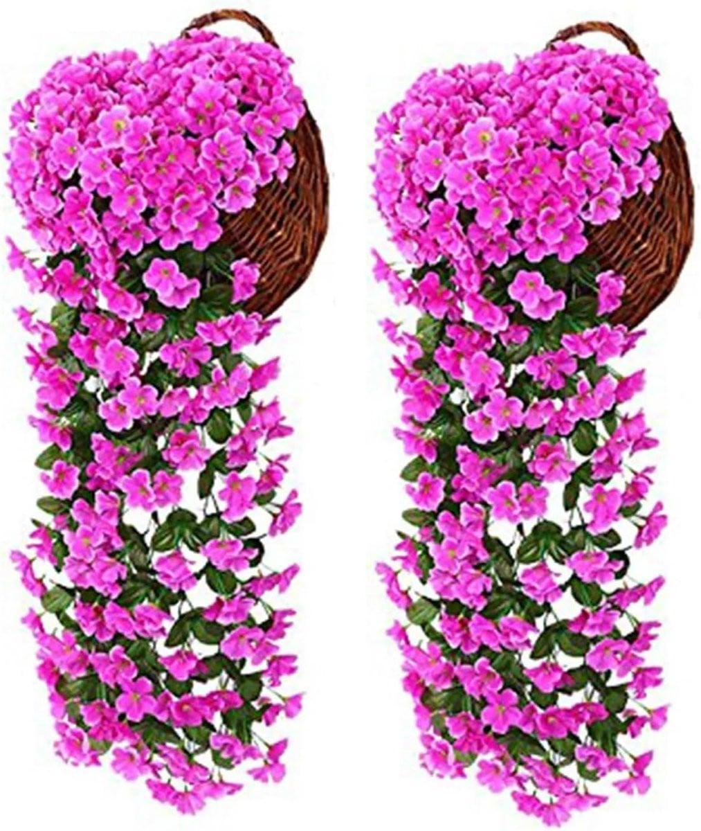 Kunstbloemen Klimop Hangplant Decoratie Paarsrood - 85 cm