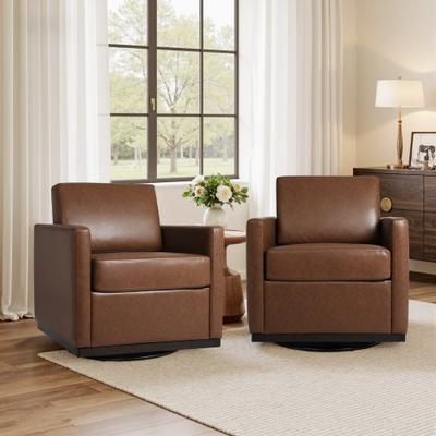 Lumibee Modern Upholstered Swivel Armchair for Living Room
