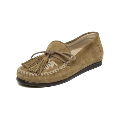 Mokassin STEVE MADDEN "STEVE MADDEN Halbschuhe Leder", Damen, Gr. 39, Lederimitat, beige (taupe), Schuhe Mokassin