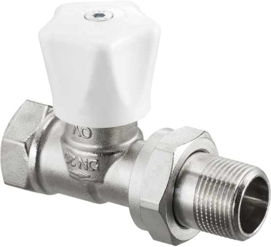 Oventrop Baureihe HRV Handregulierventil 1194606 3/4", Durchgang, verkürzt, Messing vernickelt