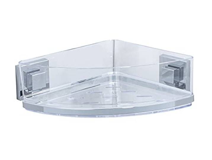 WENKO Vacuum-Loc® étagère d'angle en Acier INOX Quadro Brillant