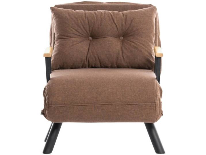 Funktionaler Sessel Foldbar Leinen hellbraun ausziehbar B 78 cm T 60 cm H 78 cm - Sessel