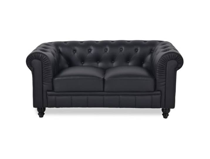 Canapé Chesterfield 2 Places Regency Noir