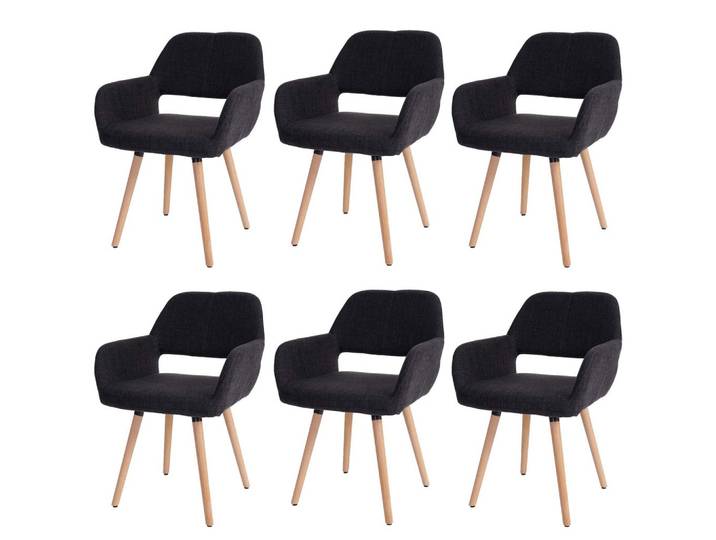 ESSZIMMERSTUHL Anthrazit 6er-Set