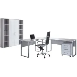 Büro Office Edition Set 3 Grau/Weiß