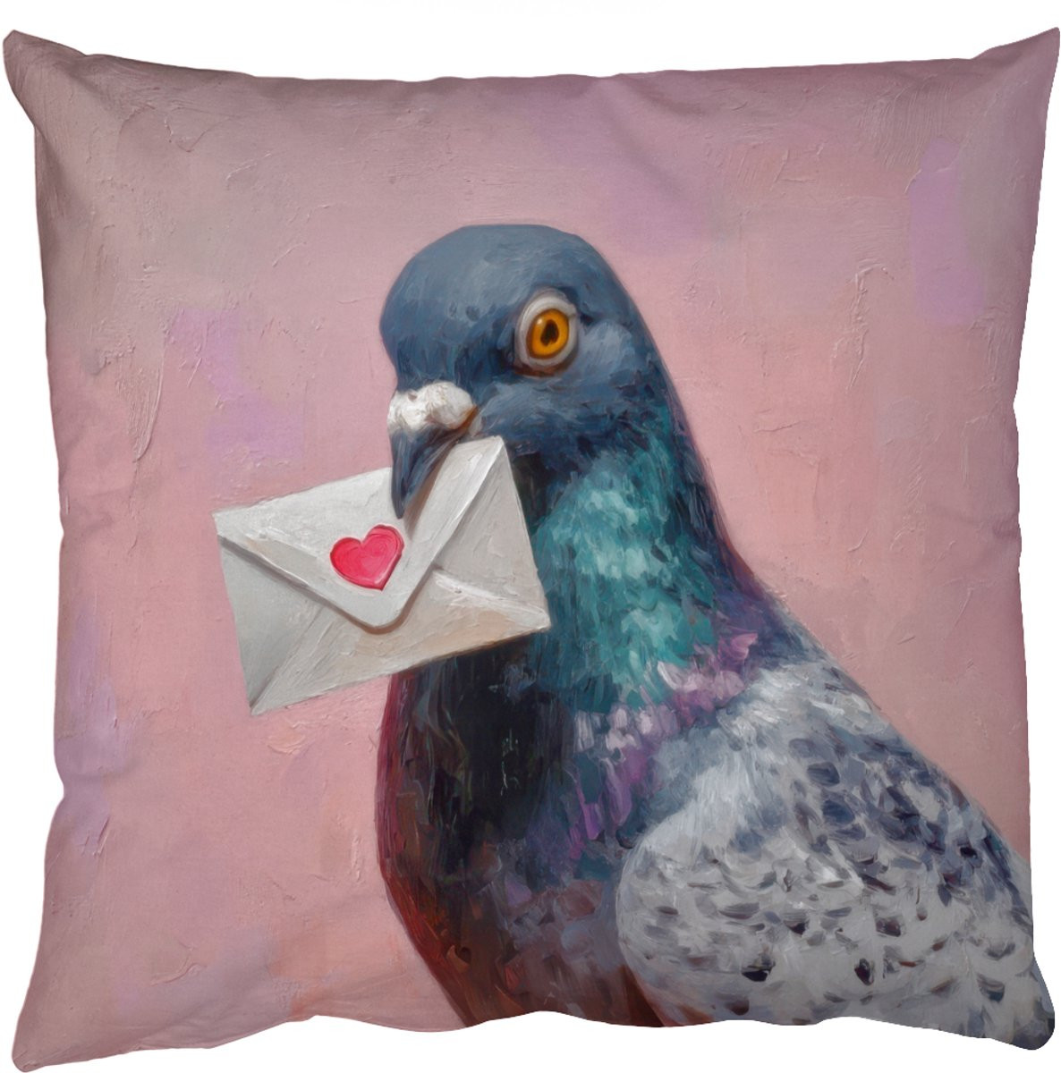 PillowMonkey Sierkussen Roze Duif Envelop 50 x 50 cm