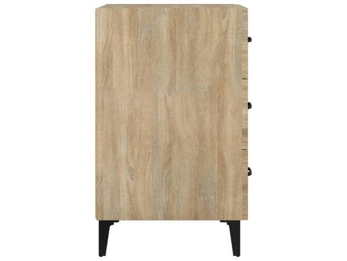 Table de chevet chêne sonoma - - 40x40x66 cm - Bois d'ingénierie - 3 tiroirs - Assemblage requis - Brun - Stable
