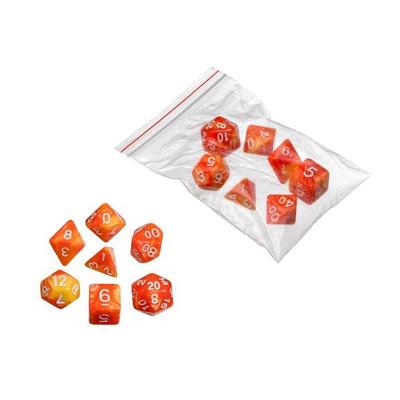 Würfel, oblivion, orange, 7er Beutel
