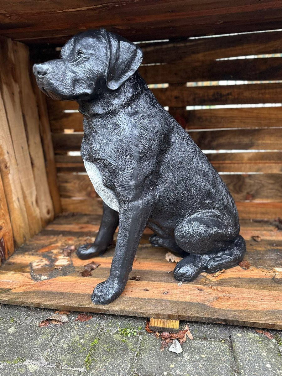 Goodyz Labrador beeldje zittend zwart, Hoogte: 70 cm