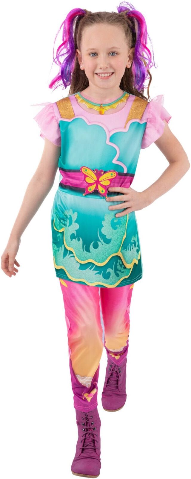 Smiffys Girls Unicorn Academy Costume, Official Kids Jumpsuit with Printed Mock Jacket, Colourful Fantasy Fancy Dress for Book Week, Birthday Parties, Cosplay & Halloween Smiffys