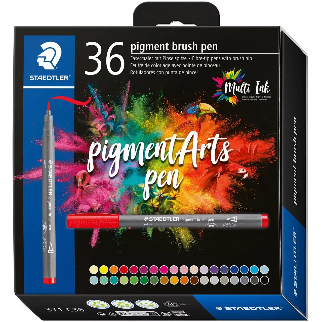 STAEDTLER MultiInk Pigment Arts brush pen 36er-Set sort. retail
