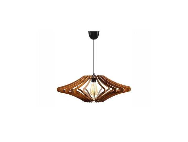 Kawola Hängelampe Alzette Walnuss Dekor Holz, Nussbaumfarben, E27, 59x55x59 cm, Lampen & Leuchten, Innenbeleuchtung, Hängeleuchten, Pendelleuchten