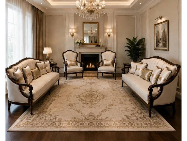 Xlmoebel Polstergarnitur Sofa set Sofa Sessel Beige Modern Stil Wohnzimmer Edel, (4-tlg., 4-tlg)