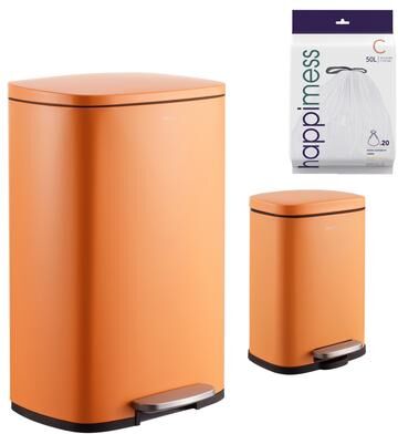 happimess 13-Gallon Trash Can with Soft-Close Lid and FREE Mini Trash Can