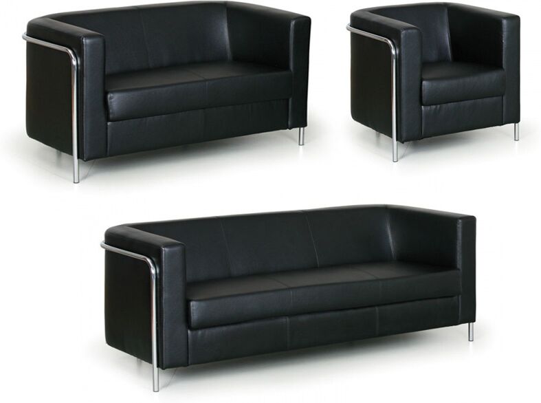 B2B Partner Sofa CUBE, 3 Sitzflächen, schwarz