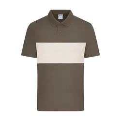 Polo colour-block UNISEX "8050" - XS - muddy-brown/sandstone