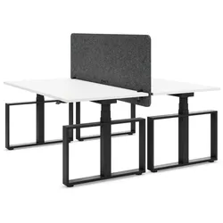 Doppelarbeitsplatz Masterlift® Flex + gratis Tischtrennwand + gratis Tischtrennwand Akustix® pure