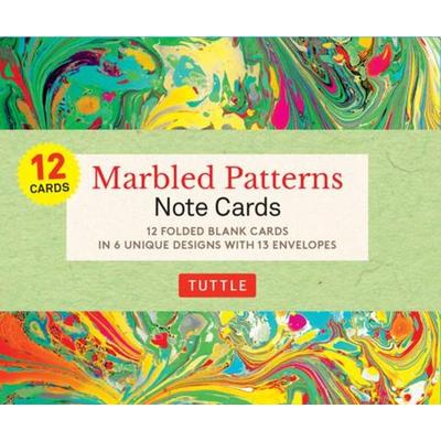Marbled Patterns Note Cards - 12 Cards