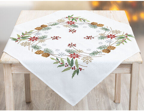 Stickmitteldecke "Weihnachtszeit/Winterzeit"