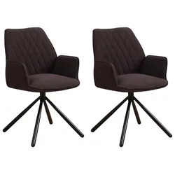 Armlehnstuhl-Set Reims ca. 56x97 cm 2er Set Braun