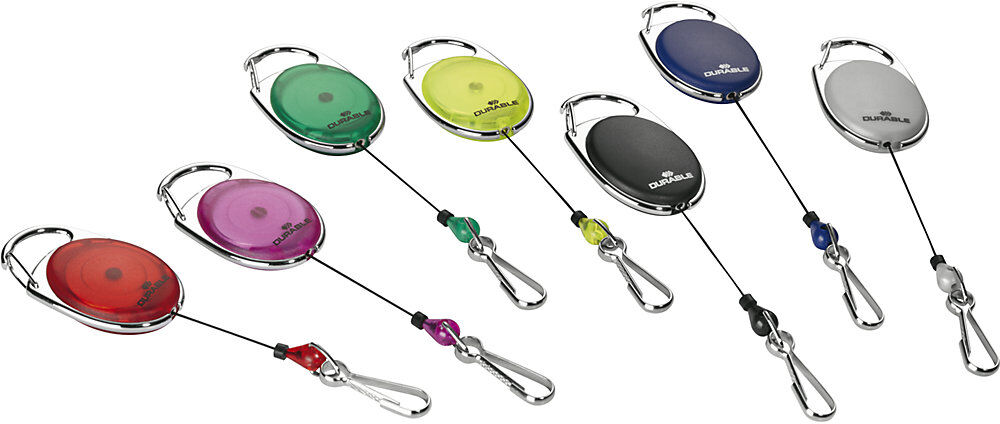 Ausweishalter JOJO STYLE mit Federhaken, VE 20 Stk, schwarz DURABLE