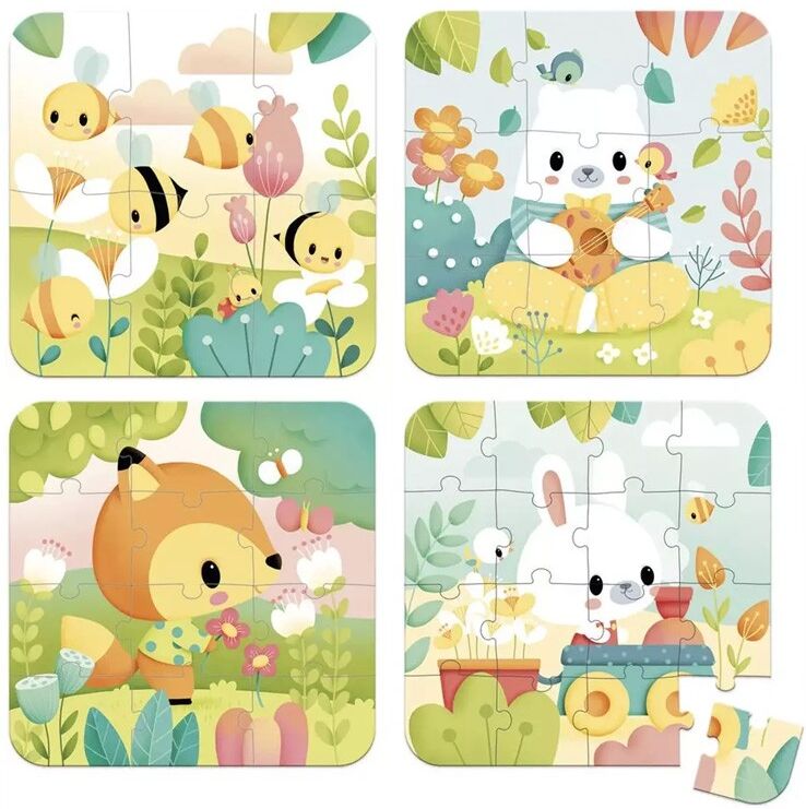 4 Puzzles Pure (6-9-12-16 pcs) - Janod