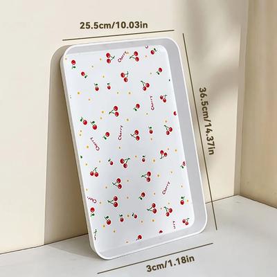 Inspired Finds Cherry Pattern Multifunctional Serving Tray white L