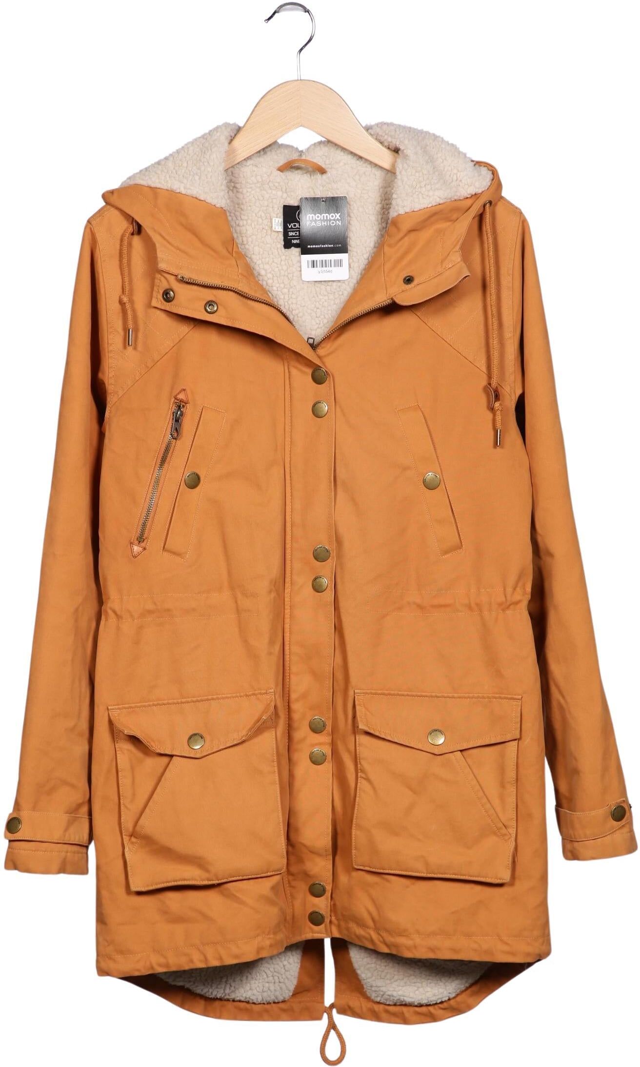 Volcom Damen Mantel, Orange, Gr. L, Baumwolle / Synthetik - Second Hand