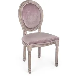 Stuhl Mathilde, Birkenholz und Samt, klassisch barock, rosa, gepolstert, für Dein Zuhause