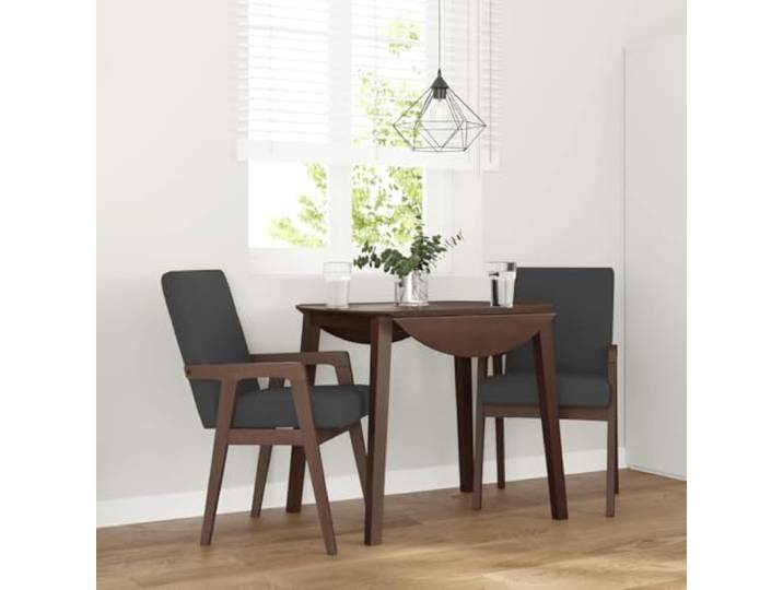 KTHLBRH Esszimmerstühle mit Kissen 2 STK Braun Massivholz Gummibaum Ergonomisches Design, bequeme Rückenlehnen, stoßfest, langlebig, vielseitig einsetzbar
