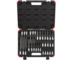 Red Schraubendreher-Steckschlüssel-Einsatz-Satz, 1/2" schwarz/rot, 32-teilig, Sechsrund, im Koffer