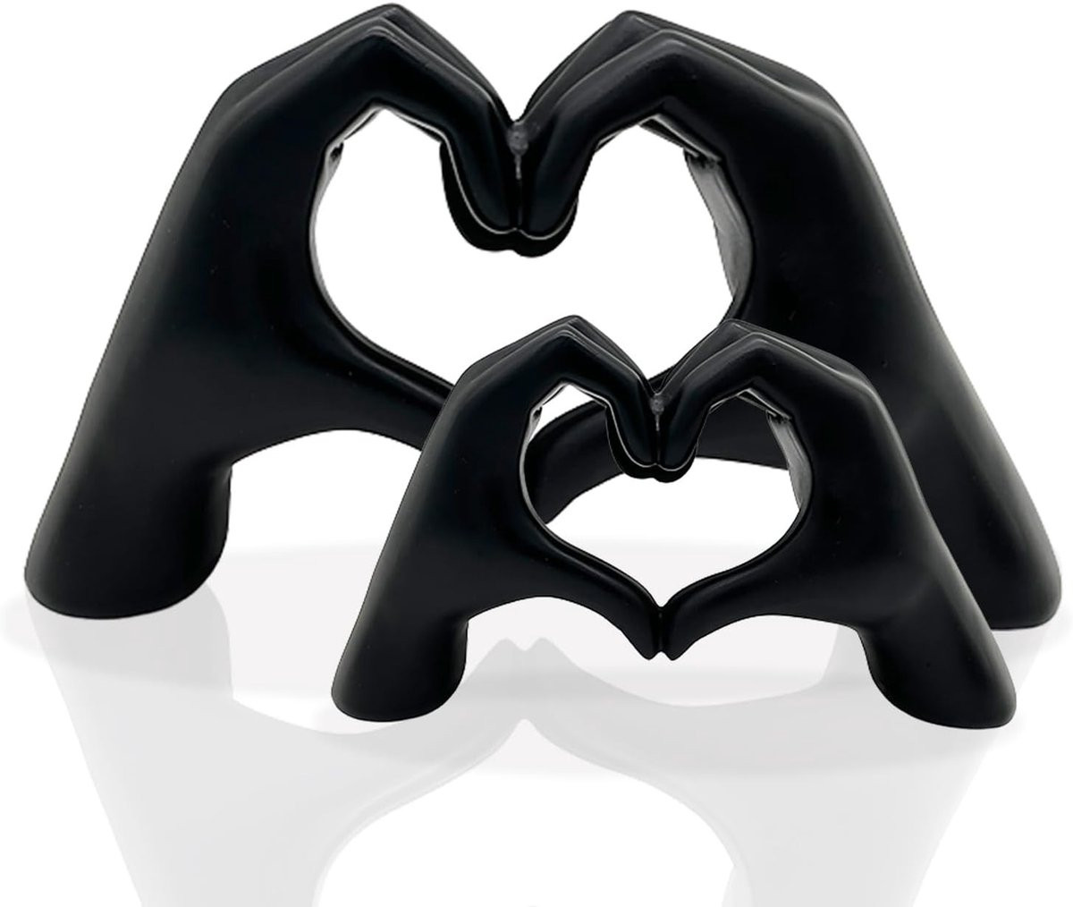 Set van 2 Hartvormige Hand Sculpturen voor Thuisdecoratie