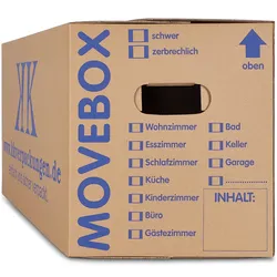KK Verpackungen 25 UMZUGSKARTONS 2-WELLIG 40 KG MOVEBOX