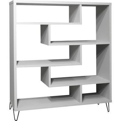 Raumteiler MÄUSBACHER "Tetrix", grau (kreidegrau matt lack), B:130cm H:143cm T:43cm, Regale, Raumteiler, Breite 130 cm