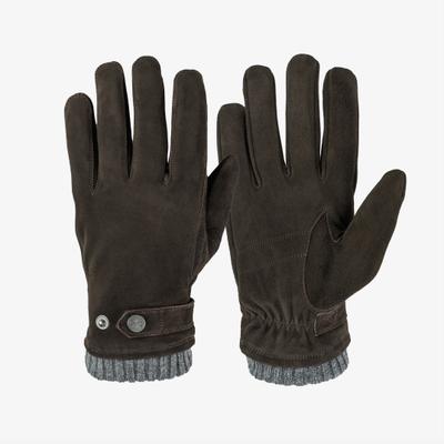 Lederhandschuhe PEARLWOOD "RICK", Herren, Gr. 8,5, braun (chocolate), Ziegenleder, Handschuhe, weiches Innenfutter aus Fleece