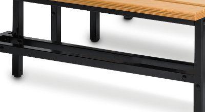Schuhrost, für Sitzbank, B 1995 x T 200 mm, schwarz, ohne Bank