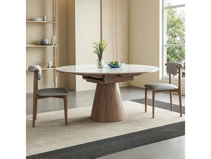 Table à manger extensible ronde industrielle en ardoise, tables de salle à manger pour chambre à coucher, tables pour enfants, Tavolo Pranzo Allungabile, mobilier d'extérieur