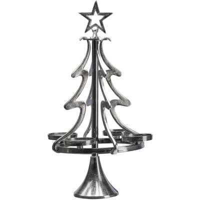Adventsleuchter OTTO HOME "Tannenbaum, Weihnachtsdeko", grau (anthrazit), H:86cm Ø:48cm, Aluminium, Kerzenhalter, Kerzenständer aus Aluminium, Höhe 86 cm