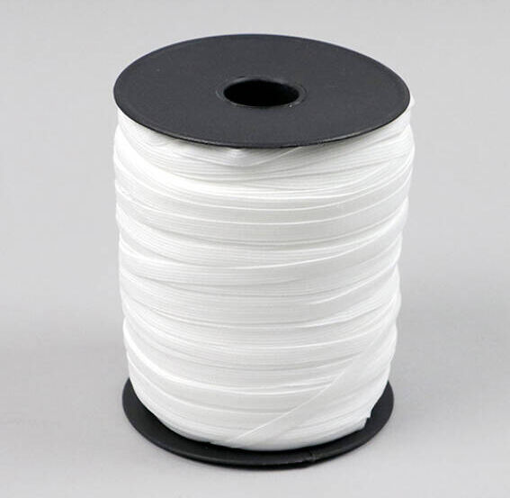 SPRINTIS Elastiques en rouleau, 6 mm, blanc, extra doux (rouleau de 200 m), élasthanne, polyester