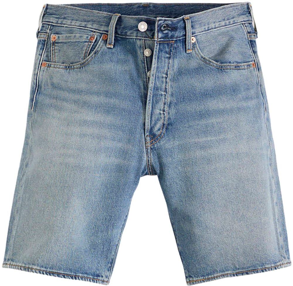 Bermudas LEVI'S "501 ORIGINAL SHORTS", Herren, Gr. 33, N-Gr, blau (on the way shorts), Denim/Jeans, Obermaterial: 99% Baumwolle, 1% Elasthan, unifarben, normal kniefrei, Hosen Bermudas, Jeans-Bermudas mit Stretch, der Klassiker 501 ORIGINAL on the way sho
