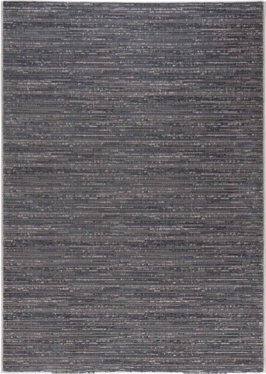 Flycarpets Eleganza Modern Laagpolig Gestreept Vloerkleed - Donkergrijs - Breedte: 200 cm, Lengte: 290 cm