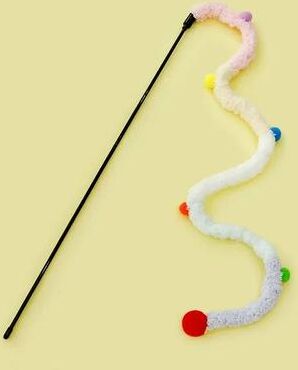 Inspired Finds Interactive Caterpillar Feather Cat Teaser Wand Toy pink
