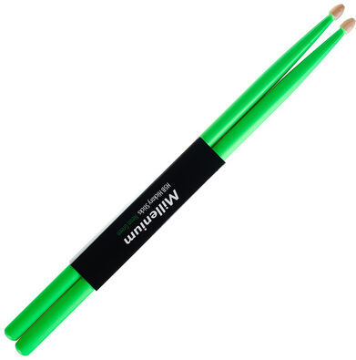 Millenium H5B Hickory Sticks Neon Green Neon Green