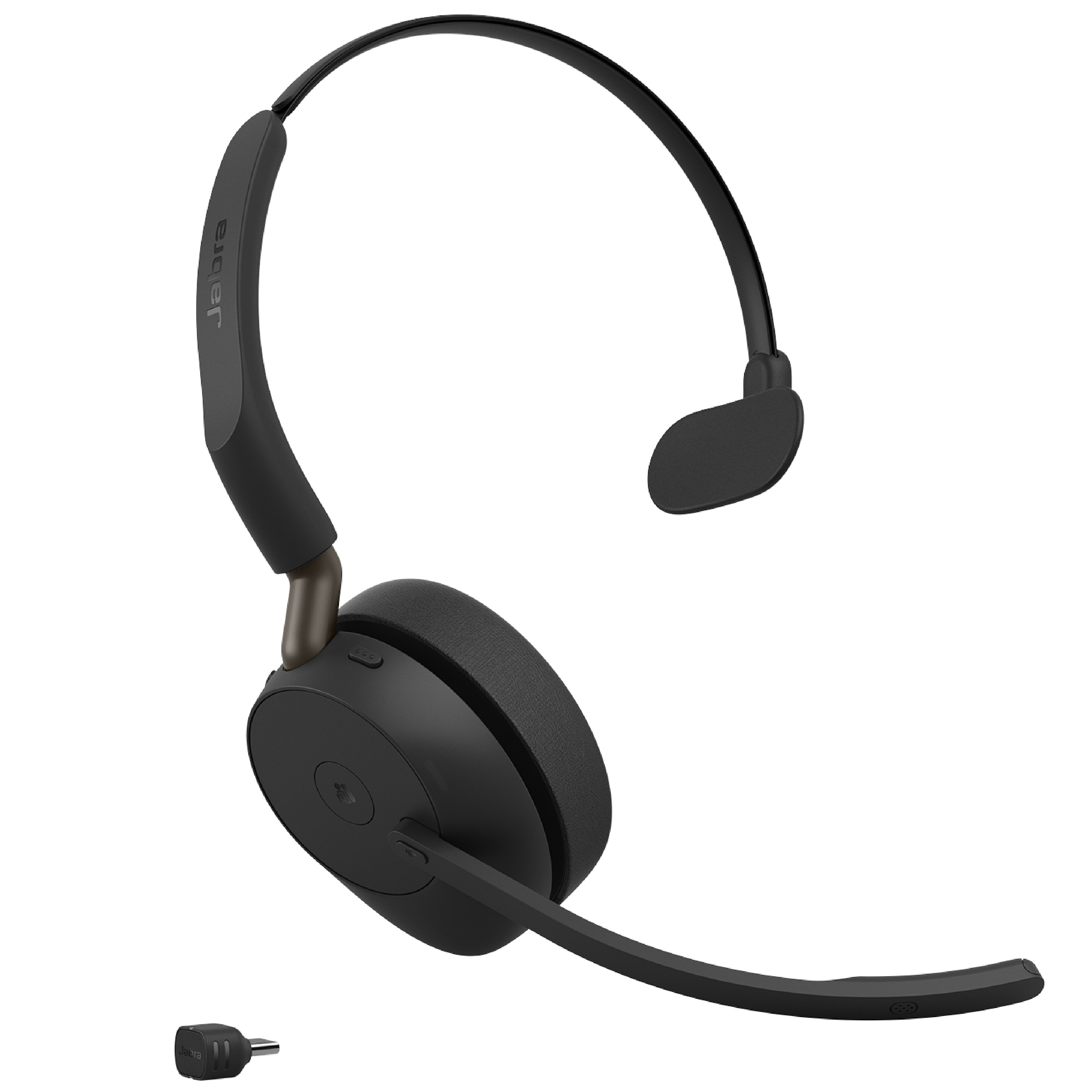 Jabra Evolve3 65 Mono MS Schwarz Kabelloses Bluetooth-Headset, USB-C Dongle, ANC, Microsoft Teams zertifiziert 36599-899-899