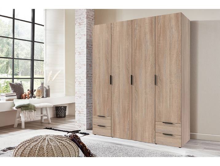 Drehtürenschrank Modena 160cm Braun/Eiche Sägerau Dekor