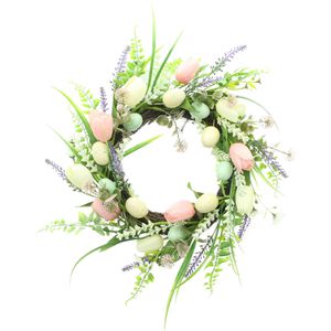 Frank-Flechtwaren Osterdeko 540036, Tulpenliebe, Türkranz aus Rattan & Kunststoff, Ø 45 cm