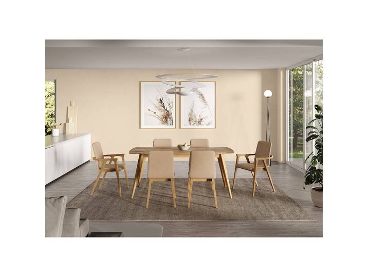 Chaise à accoudoirs Toma 58 x 88 x 57cm Beige
