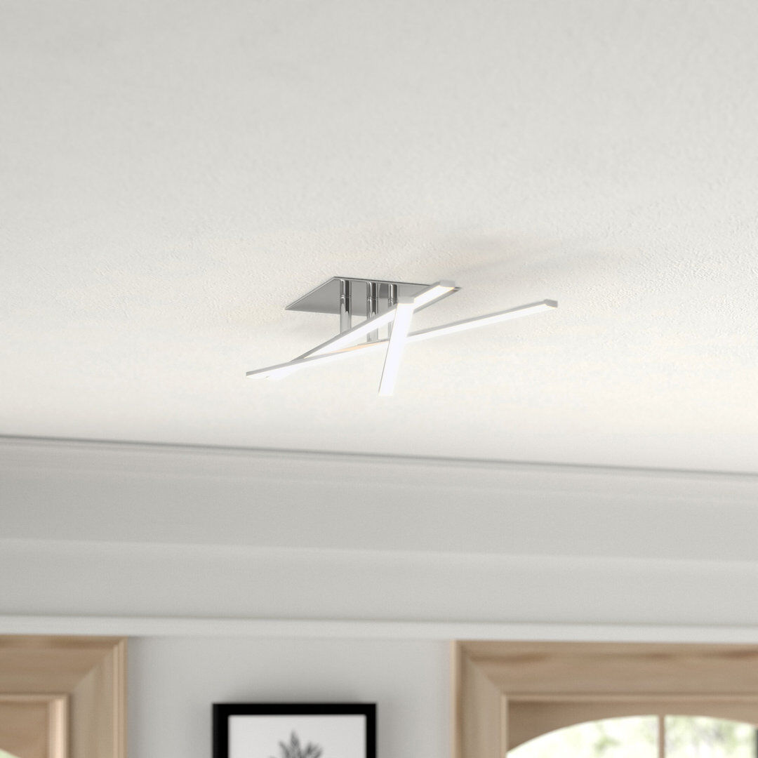 Zipcode Design Harlee LED Semi Flush Mount Chrome 50cm W X 16cm D